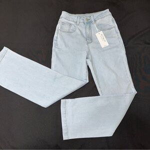 Ettelo‎ jeans light blue size 2 short high waisted wide leg